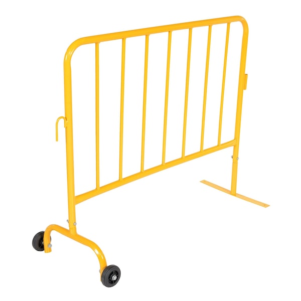 Vestil 48"L Stl Barr 1Wheel1Flat Ylw PRAIL-48-Y-WF - main